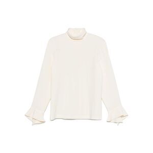 ALBERTO BIANI Turtleneck Ruffle Cuff Top Women CREAM Shirts